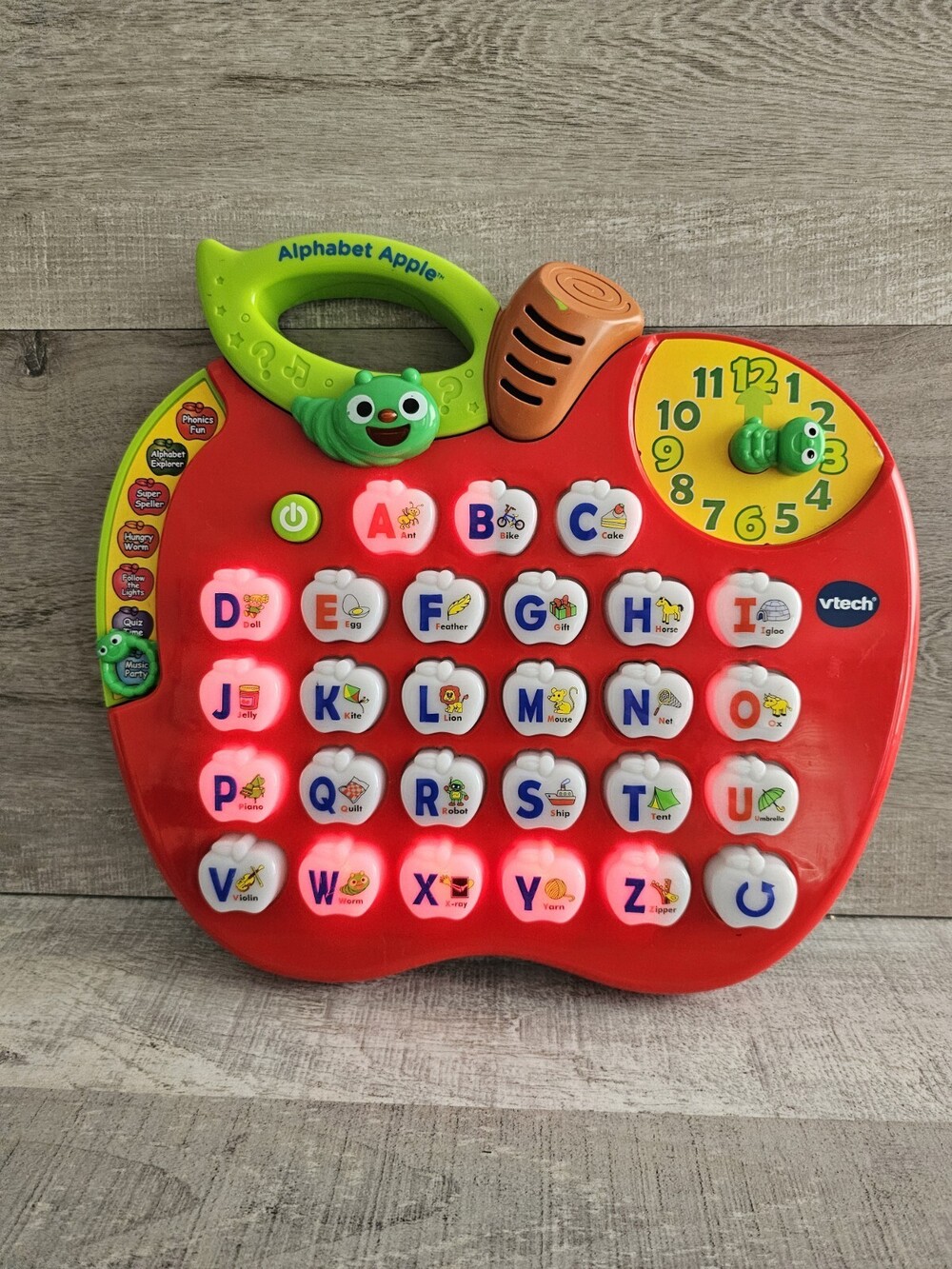 VTech ABC Learning Apple Toddler 2-5 Years Red Phonics Sound Spelling WORKS!